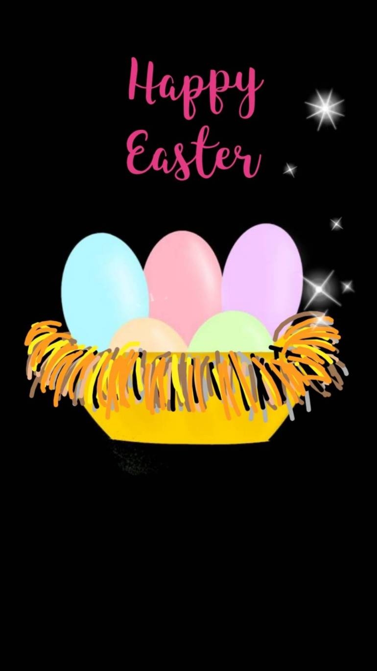 770x1370 Happy Easter Egg Wallpaper Aesthetic Black Wallpaper, Phone