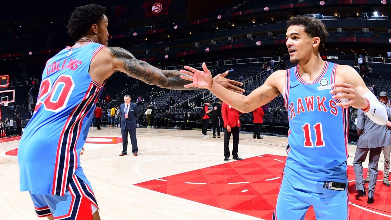 1600x900 Trae Young Tees Up John Collins For Acrobatic Reverse Alley Oop Slam, Desktop