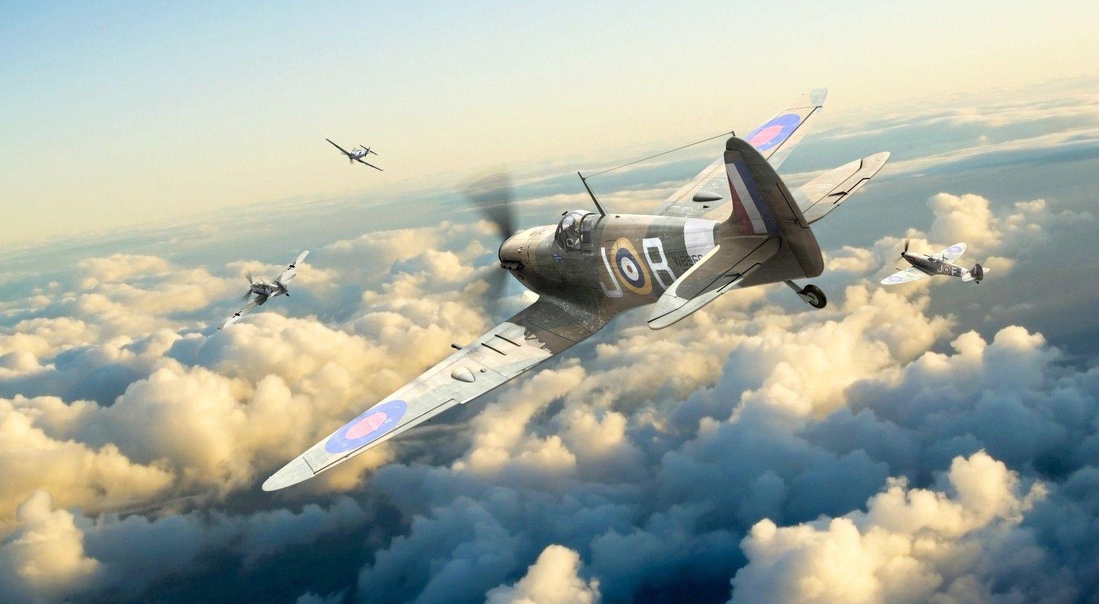 1600x880 Battle of Britain, #Supermarine Spitfire, #Messerschmitt Bf 109, Desktop