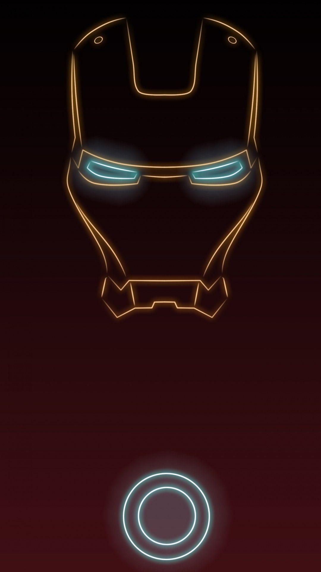 1080x1920 Iron man. Tap to see more Superheroes Glow With Neon Light Apple, Phone