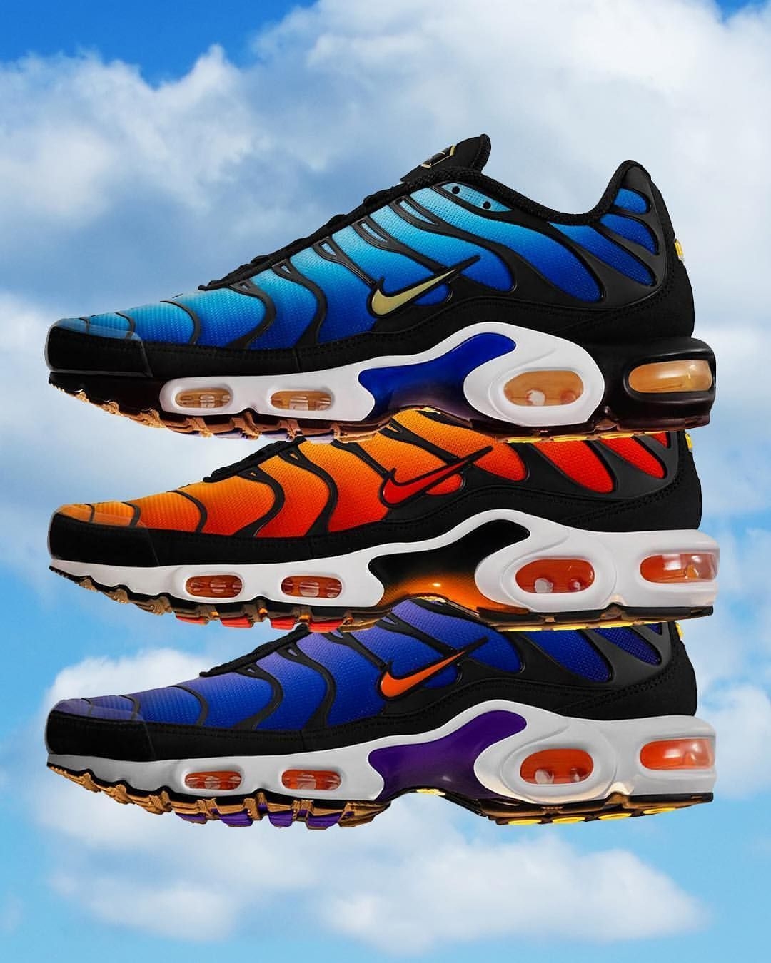 1080x1350 Image may contain: shoes, cloud, sky and outdoor. Sneakers fashion, Air max plus, Nike, Phone