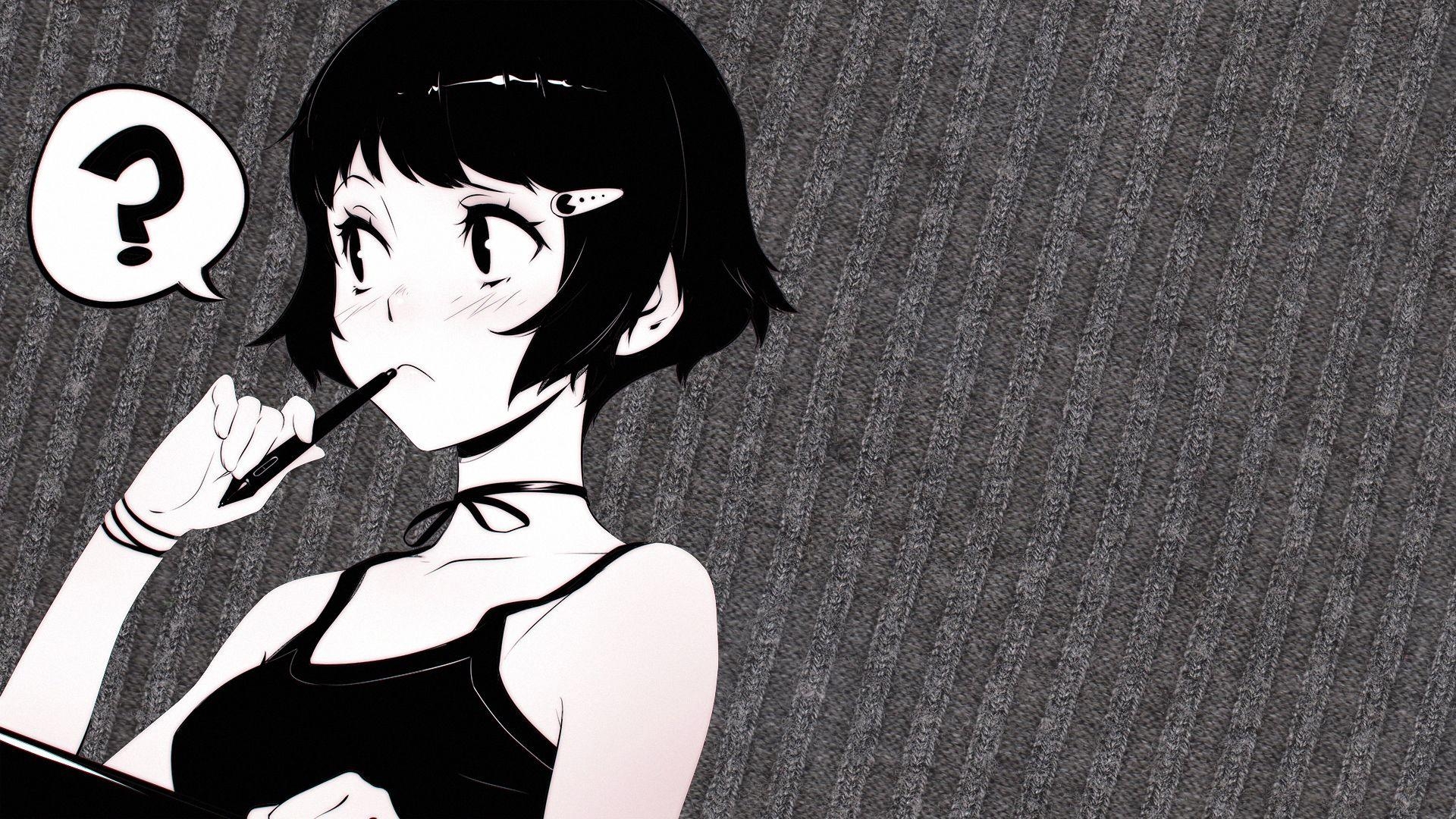 1920x1080 wallpaper: Wallpaper Anime Black And White, Desktop