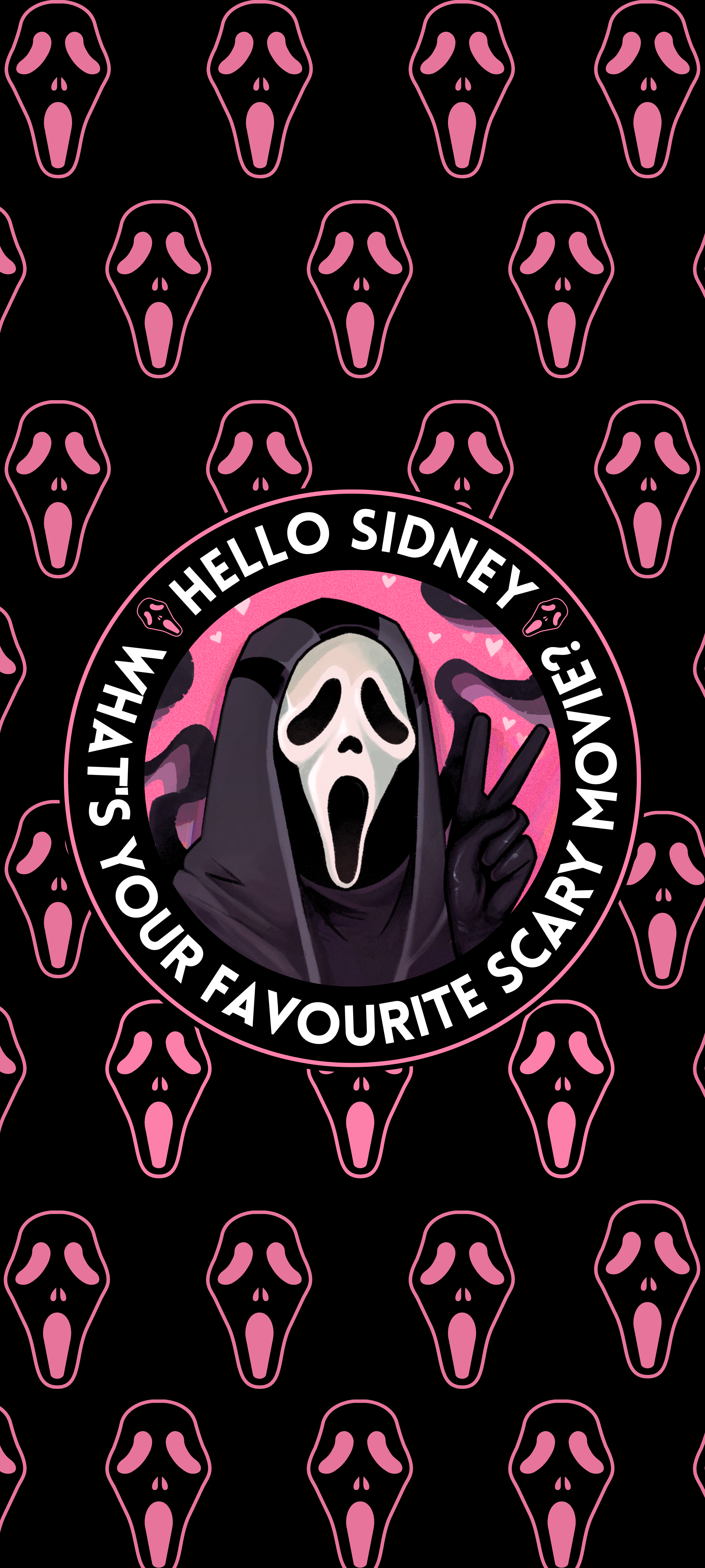 3380x7500 Pink Ghostface Hello Sidney Scream, Phone