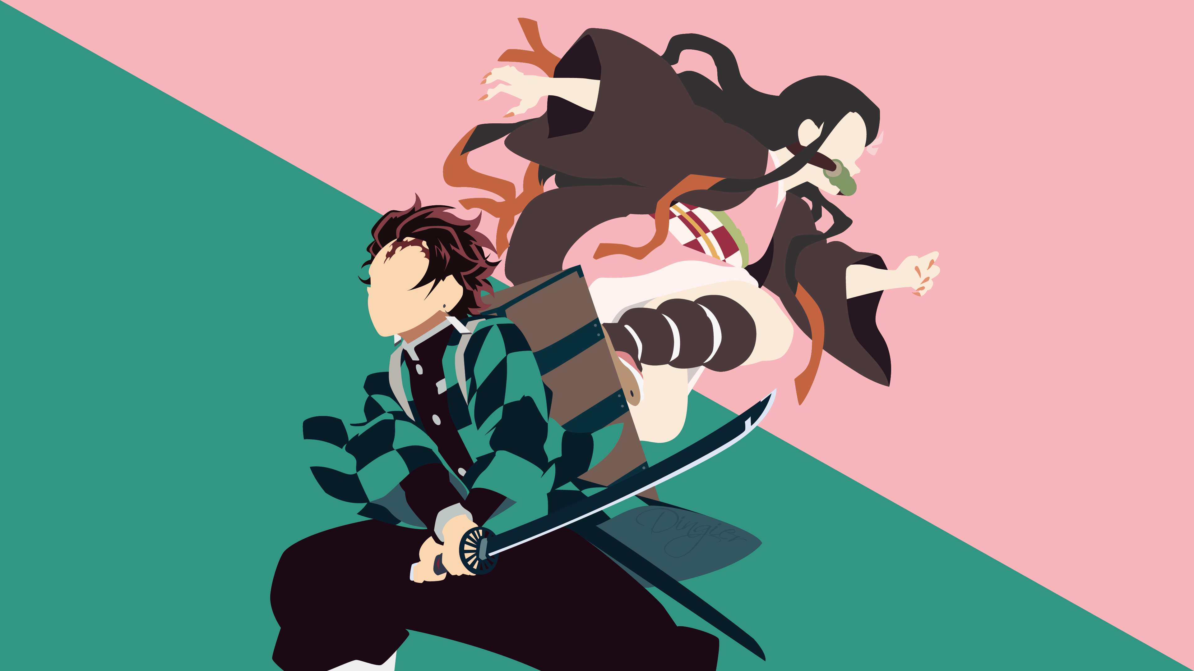 3840x2160 Demon Slayer Kimetsu no Yaiba Minimal Wallpaper 4K, Desktop