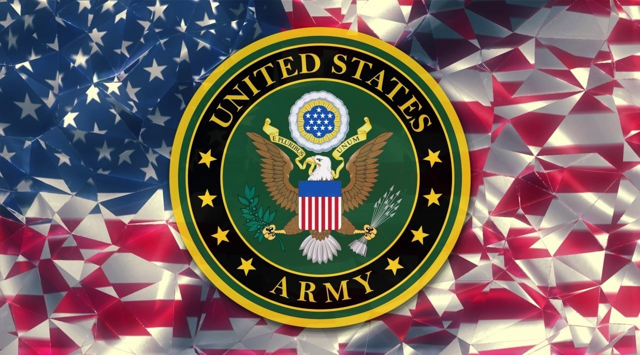 1280x720 US Army Symbol on USA Flag, United States of America Military Flag Symbol. Free, Desktop