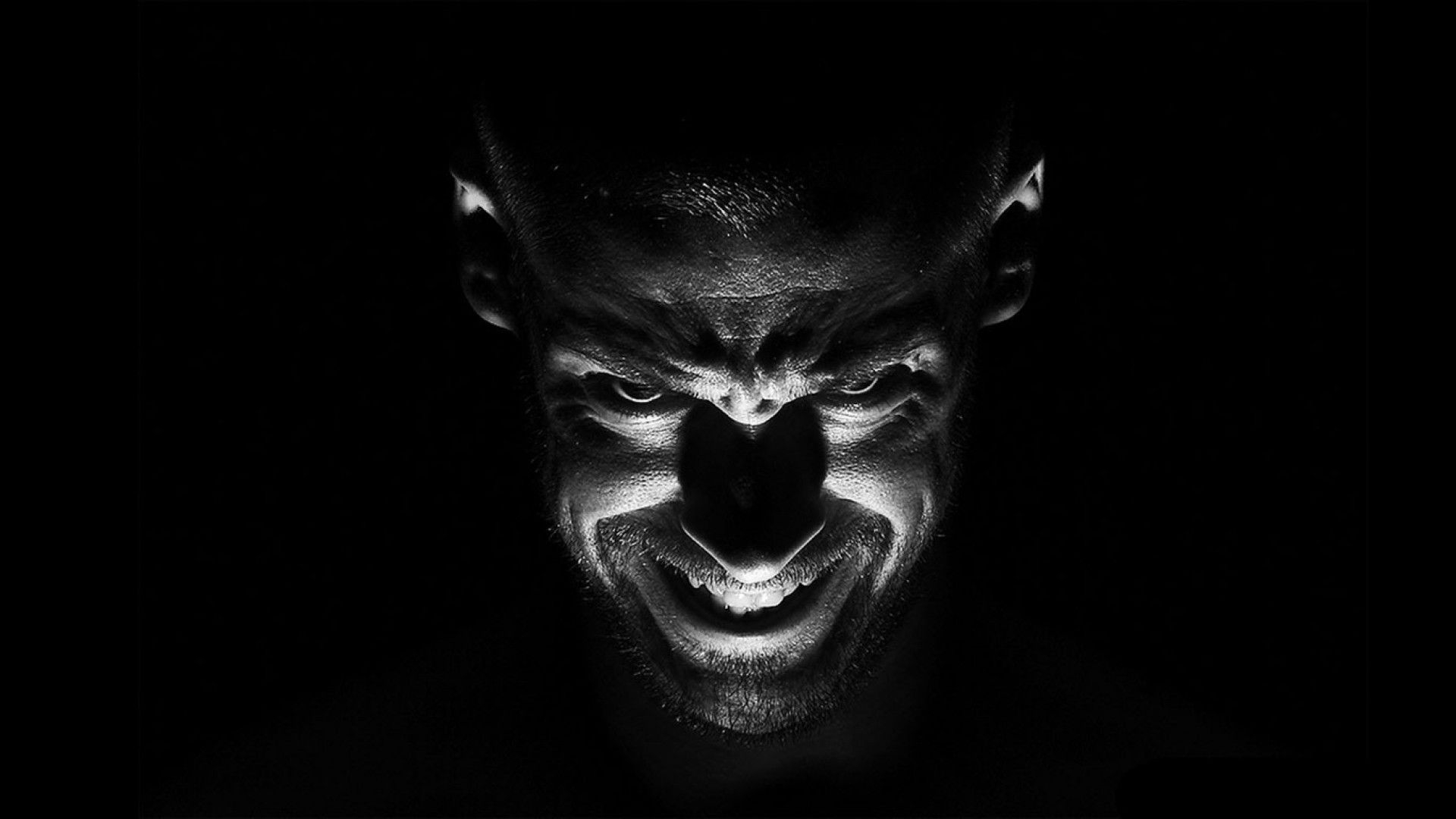 1920x1080 Black And White Demon Portrait Photography Wallpaper, Desktop