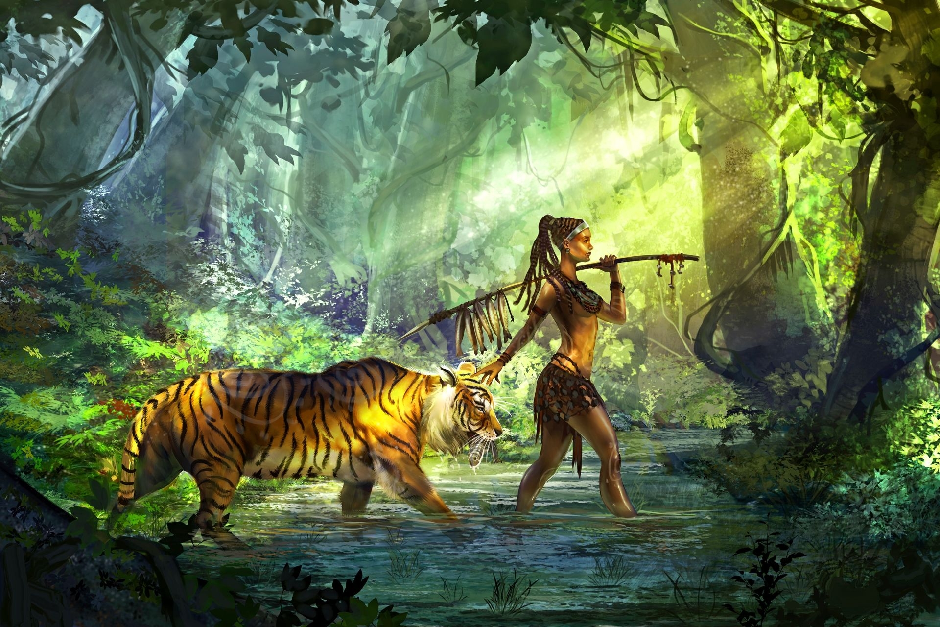 1920x1280 Tiger Fantasy Wallpaper, Desktop