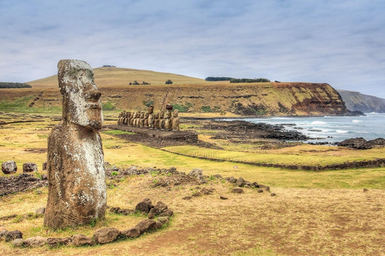 1280x860 Picture Chile Rapa Nui, Easter Island Nature Stones, Desktop