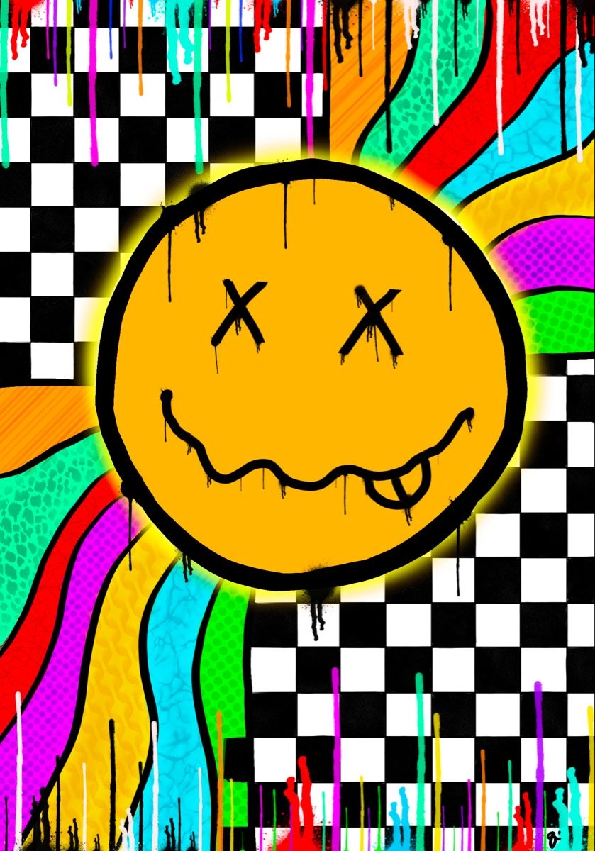 840x1200 trippy smiley face, Phone