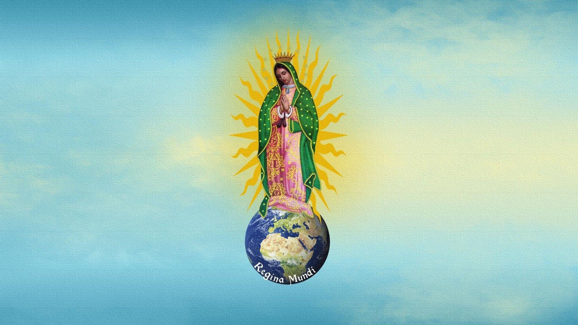 1920x1080 Earth, #clouds, #Christianity, #painting, #Virgen De Guadalupe, Desktop