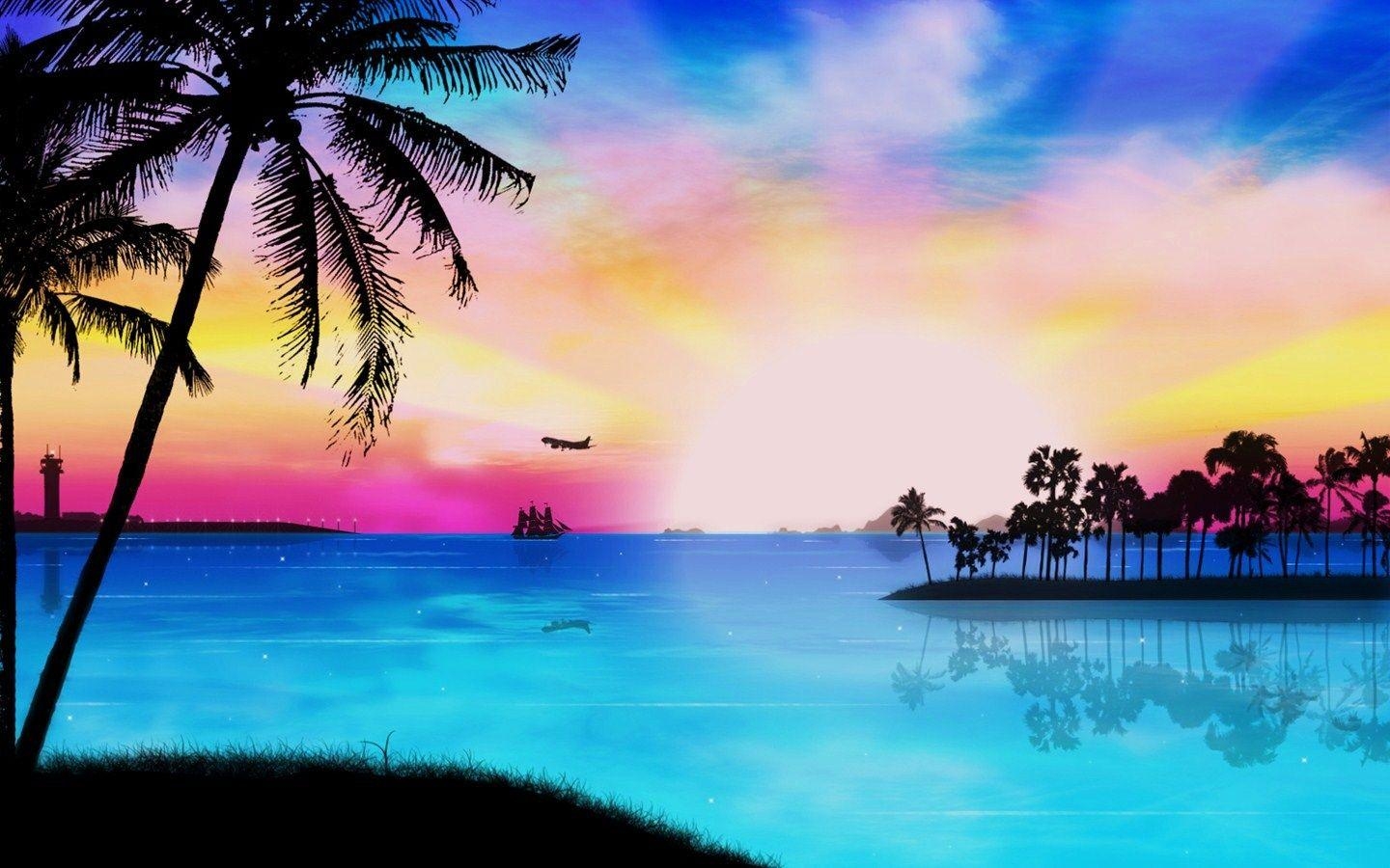 1440x900 cool tropical paradise sunset 6619. Beach. Paradise wallpaper, Desktop