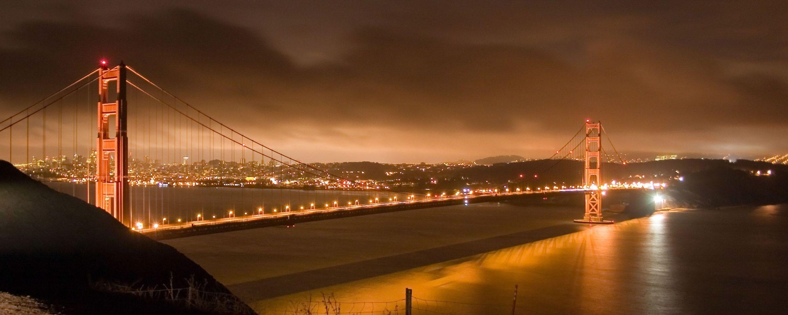 2560x1030 Golden Gate Bridge Wallpaper, Dual Screen