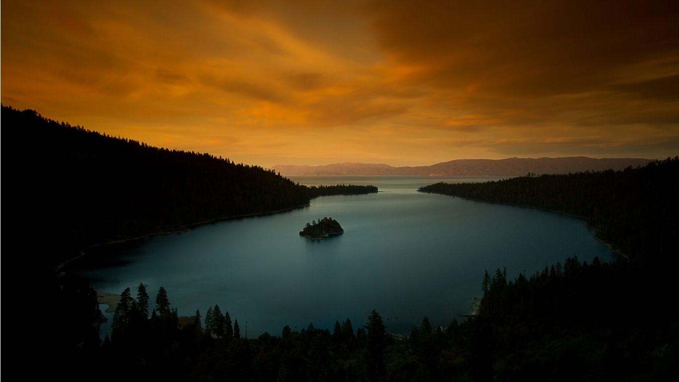 1370x770 Evening Lake Tahoe California Wallpaper, Desktop