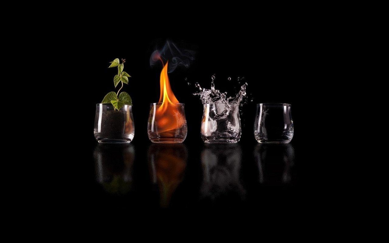 1280x800 Black Background Four Elements Wallpaper Image Wallpaper, Desktop