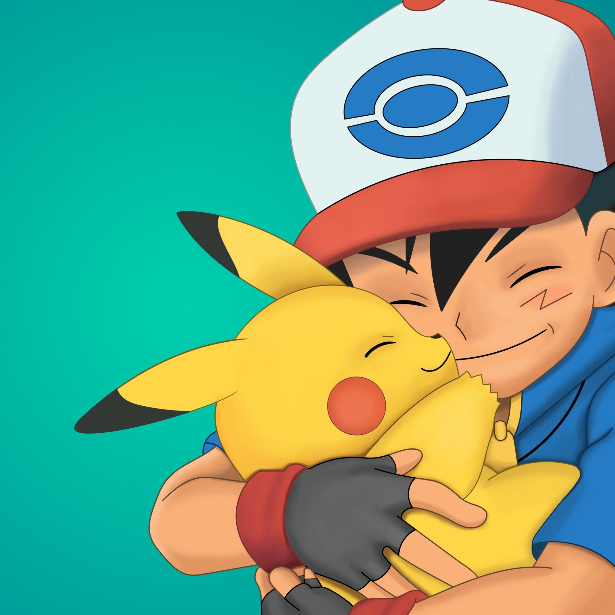 2050x2050 Pikachu Wallpaper 4K, Ash Ketchum, Hug, Pokemon, Phone