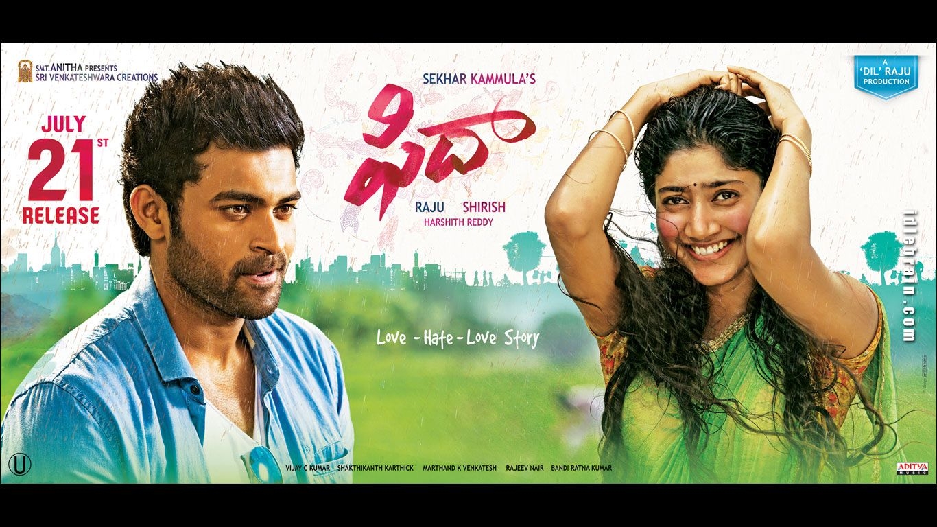 1370x770 Fidaa wallpaper cinema posters Tej & Sai Pallavi, Desktop