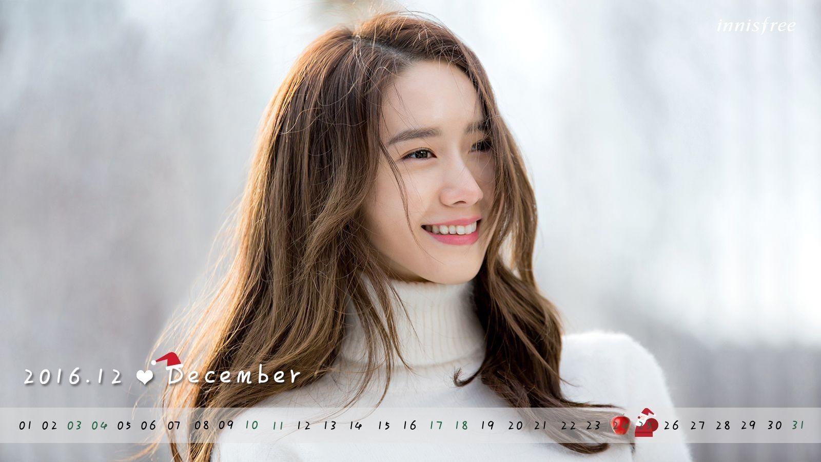 1600x900 Download SNSD YoonA's calendar wallpaper from Innisfree, Desktop