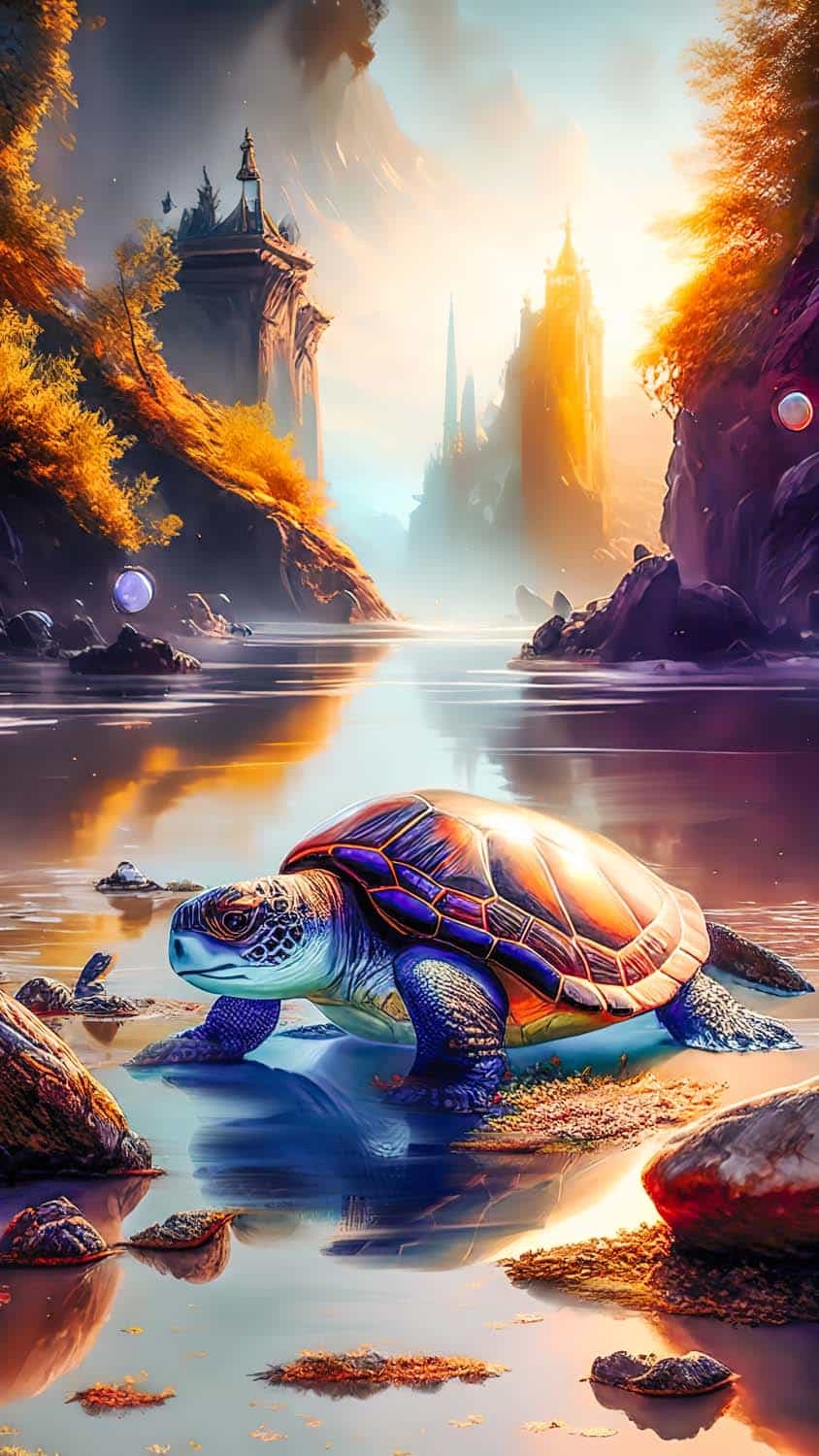 850x1500 turtle wallpaper art super hot, Phone