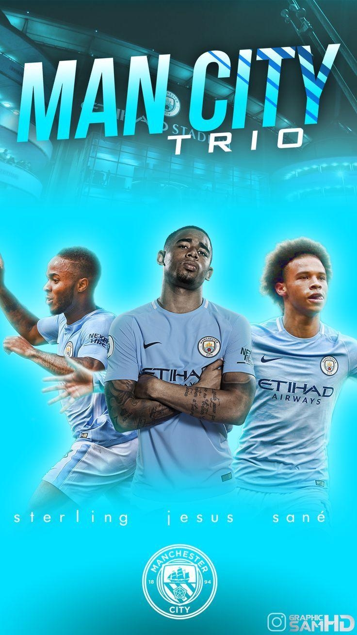 740x1310 Raheem Sterling, Gabriel Jesus and Leroy Sané manchester city, Phone