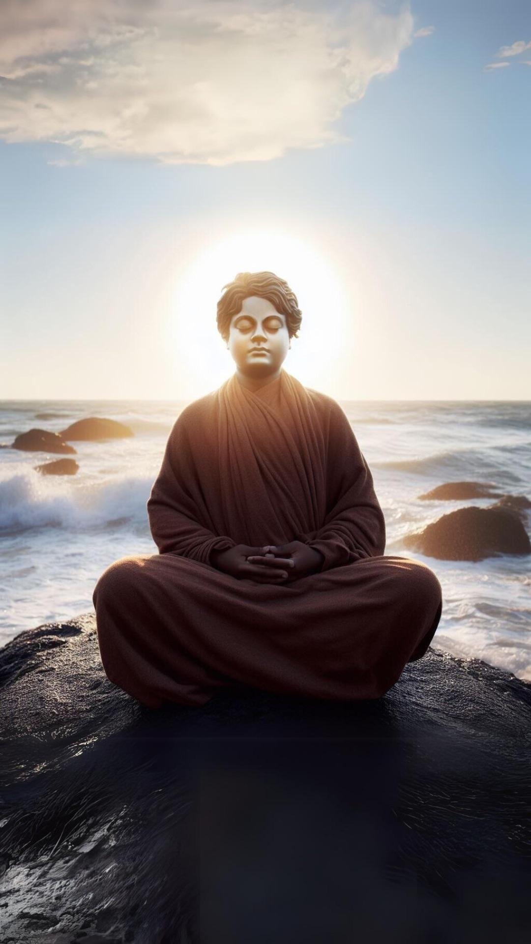 1080x1920 Swami Vivekananda's Meditation, r, Phone