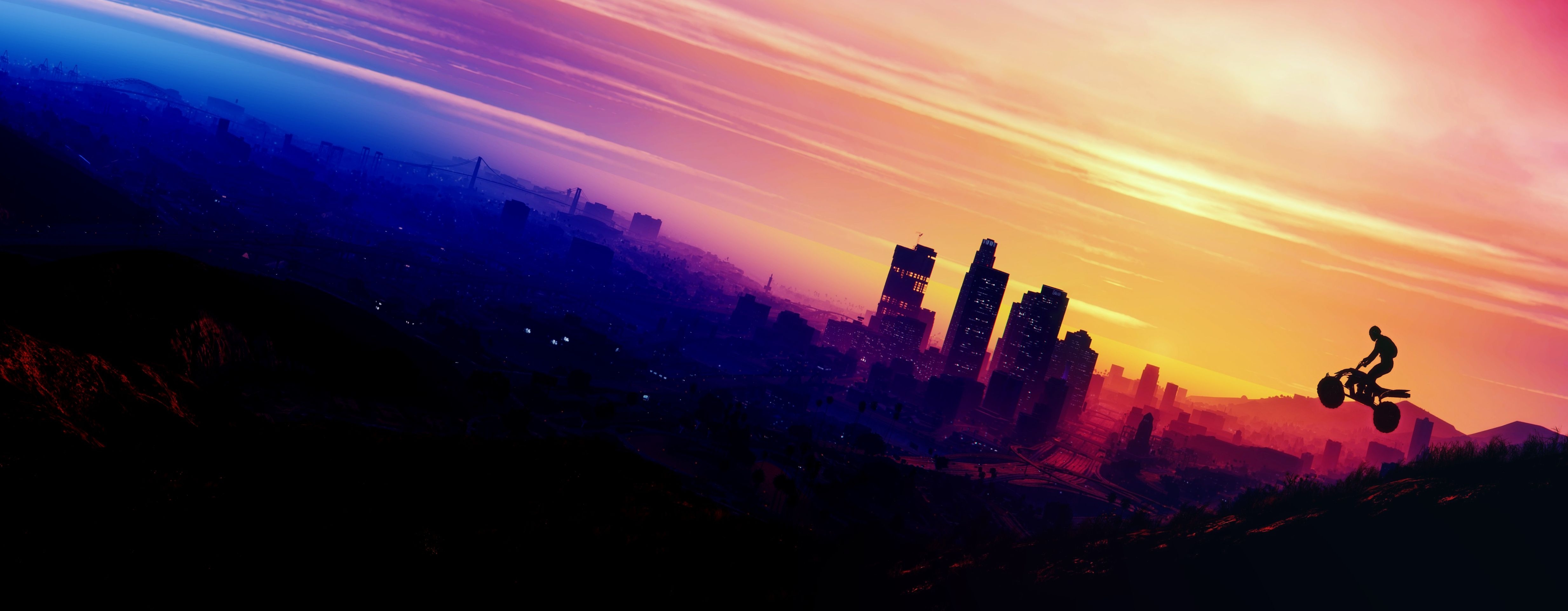 4940x1930 GTA V Los Santos Wallpaper, Original Quality, mostly 4K(credits to the original owners), Dual Screen