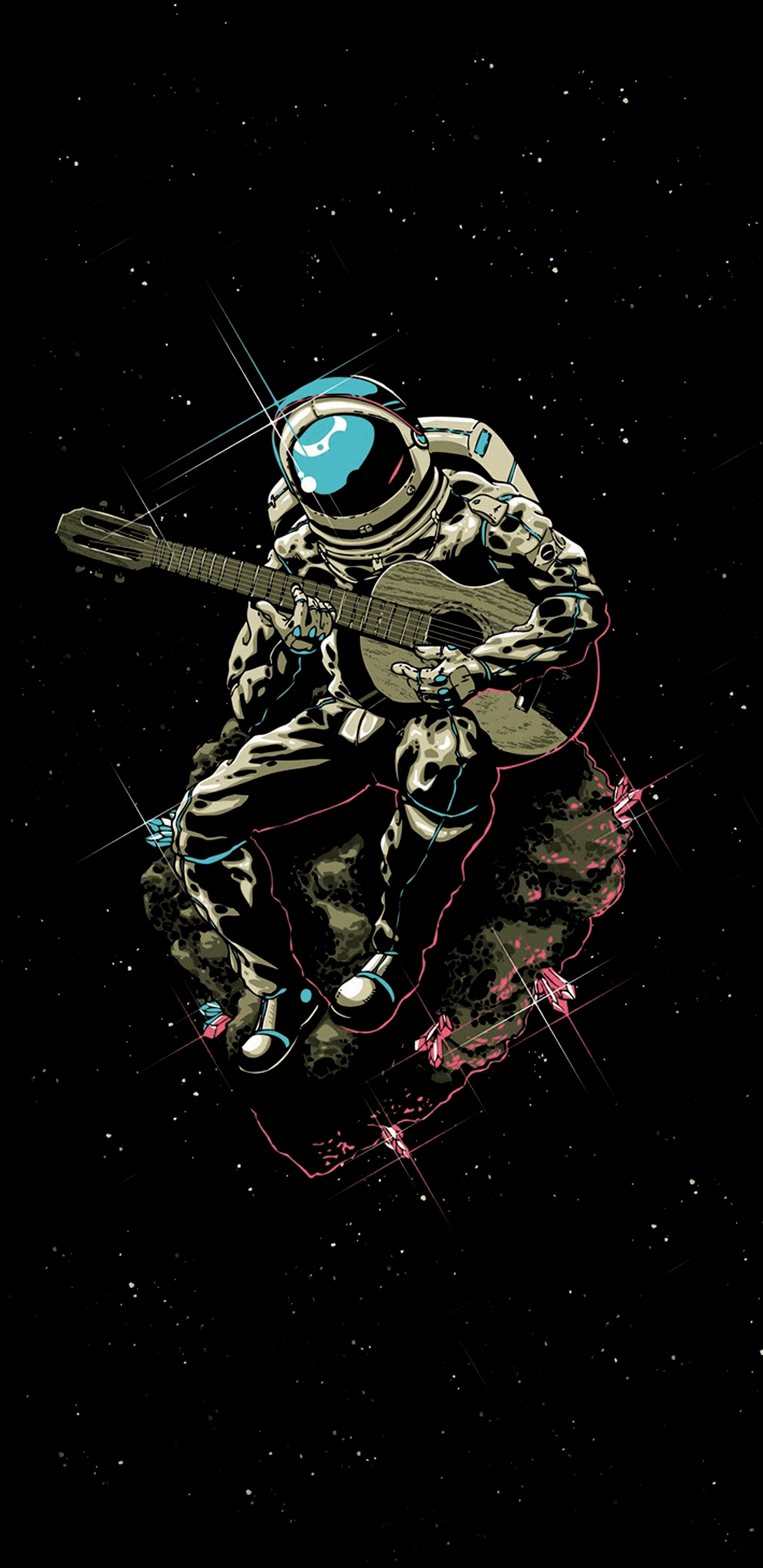 1440x2960 Astronaut playing the Guitar () S8 Wallpaper, Phone