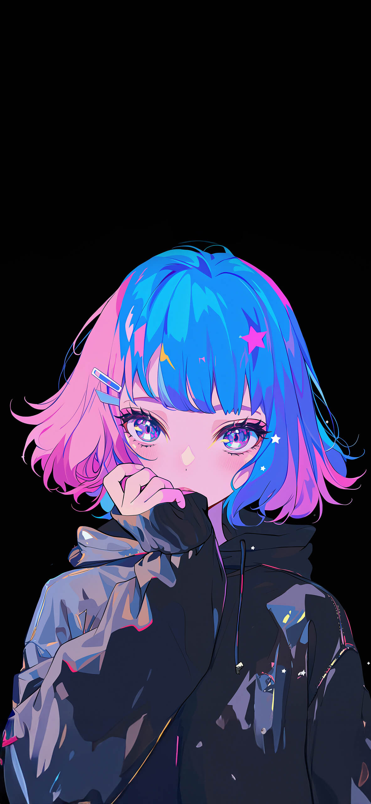 1190x2560 Anime Girl Pink & Blue Hair Wallpaper, Phone