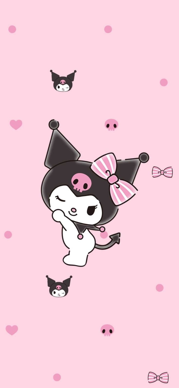 740x1600 Kuromi Wallpaper Explore more Black Hat, Cute, Kuromi, My Melody's, Pink Skull wallpaper. Hello kitty iphone wallpaper, My melody wallpaper, Hello kitty wallpaper, Phone