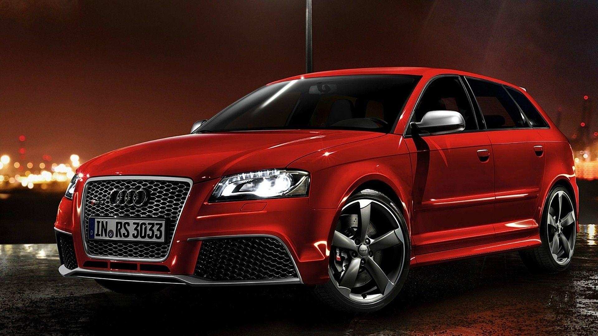 1920x1080 Red Audi RS3 Sportback Night Photo desktop PC and Mac, Desktop