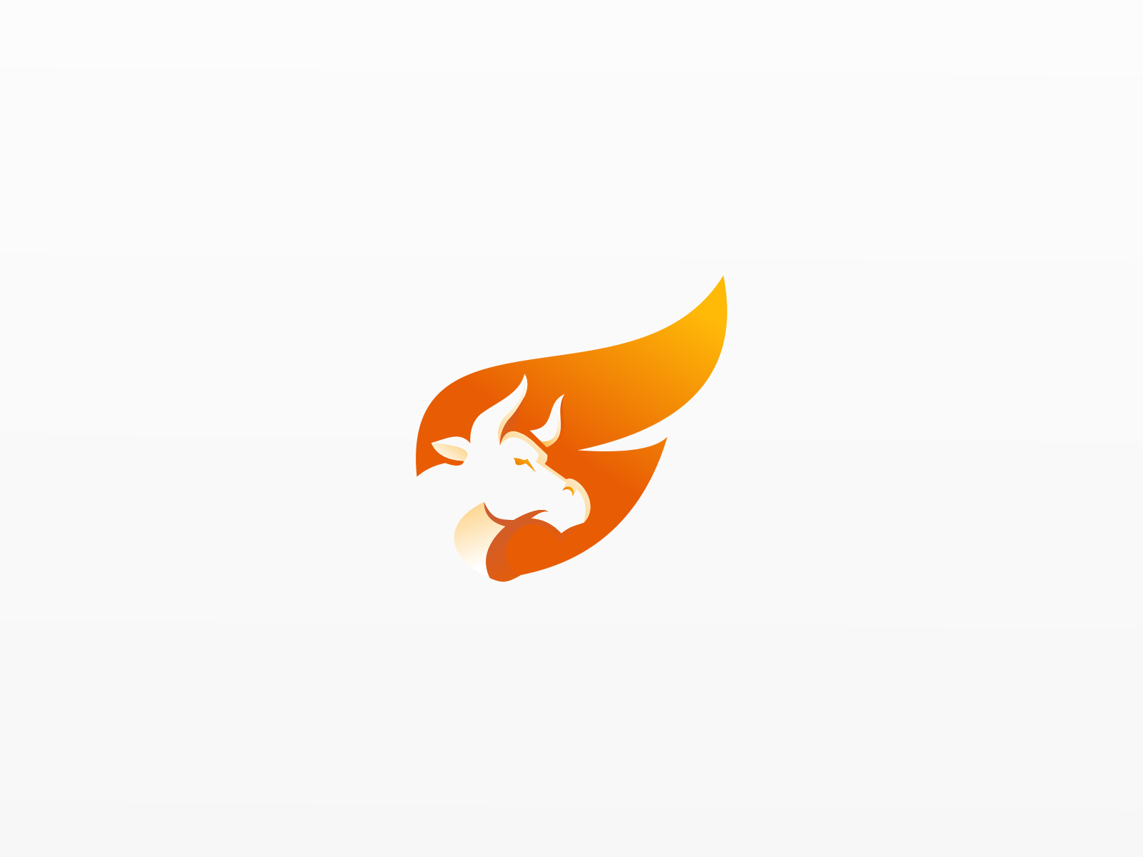 1600x1200 Fire Bull logo design gradient color, Desktop