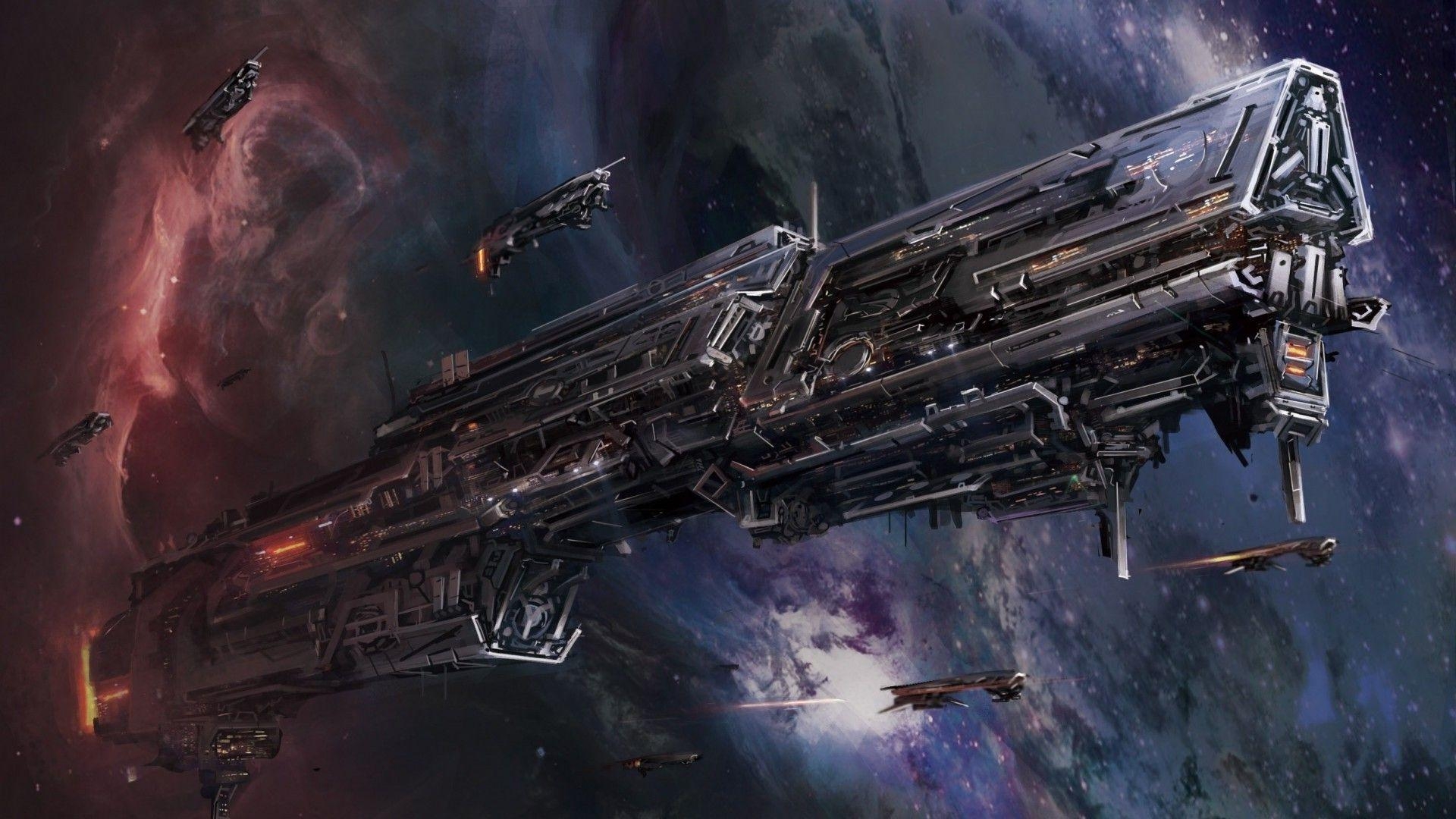 1920x1080 spaceship, Space, Artwork, Fantasy Art Wallpaper HD / Desktop, Desktop