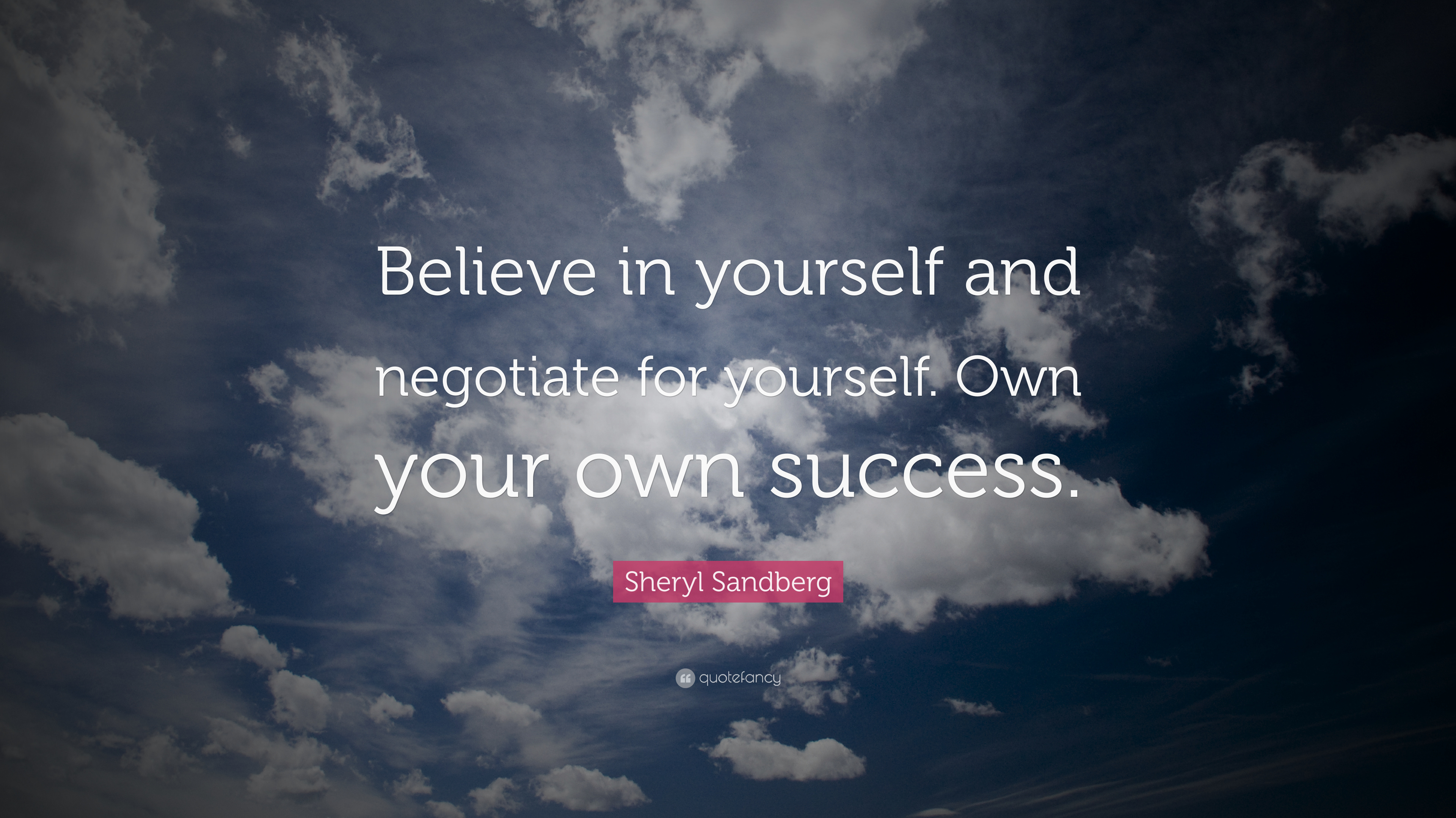 3840x2160 Sheryl Sandberg Quote: “Believe in yourself and negotiate, Desktop