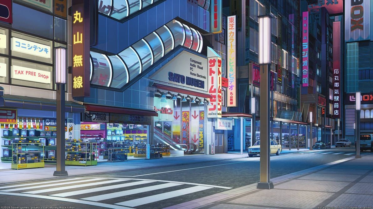 1200x670 Akihabara South Exit night, Desktop