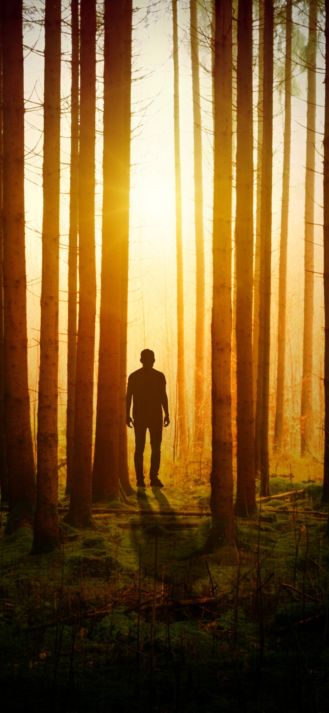 1290x2780 Silhouette Wallpaper 4K, Aesthetic, Man, Nature, Phone