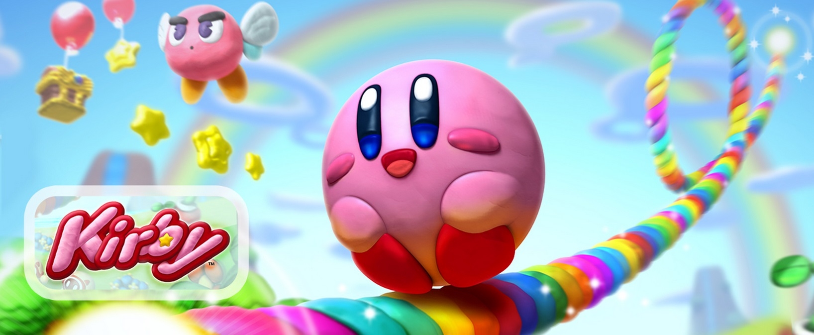 1640x680 Kirby And the Rainbow Curse Wallpaper Wii U, Dual Screen