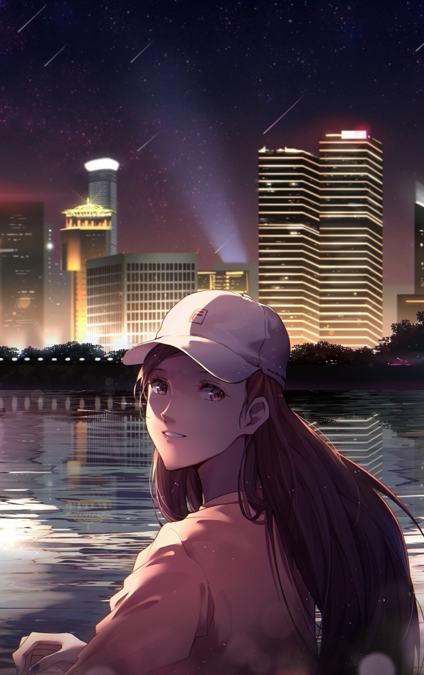 840x1340 Download wallpaper  night out, city, anime girl, original, iphone iphone 5s, iphone 5c, ipod touch,  HD background, 20506, Phone