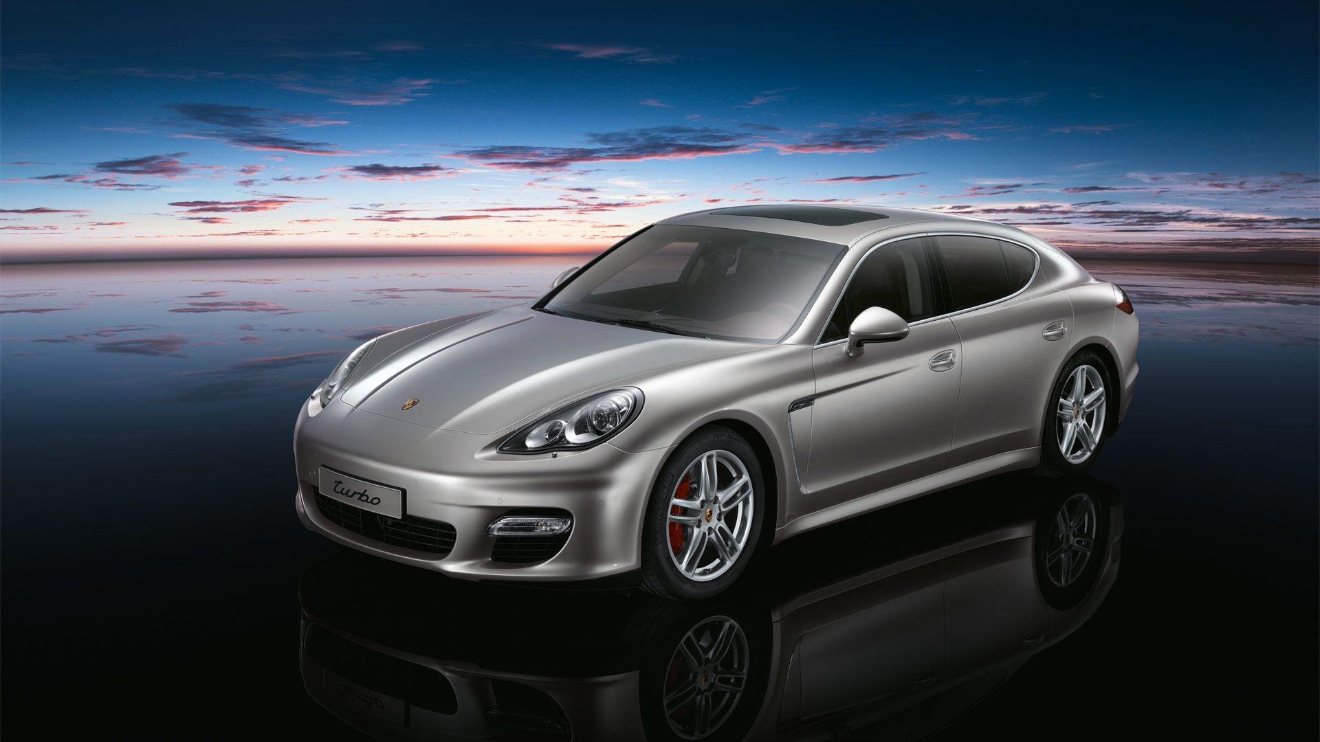 1920x1080 Grey Porsche Panamera Turbo Night Sky Background Wallpaper, Desktop