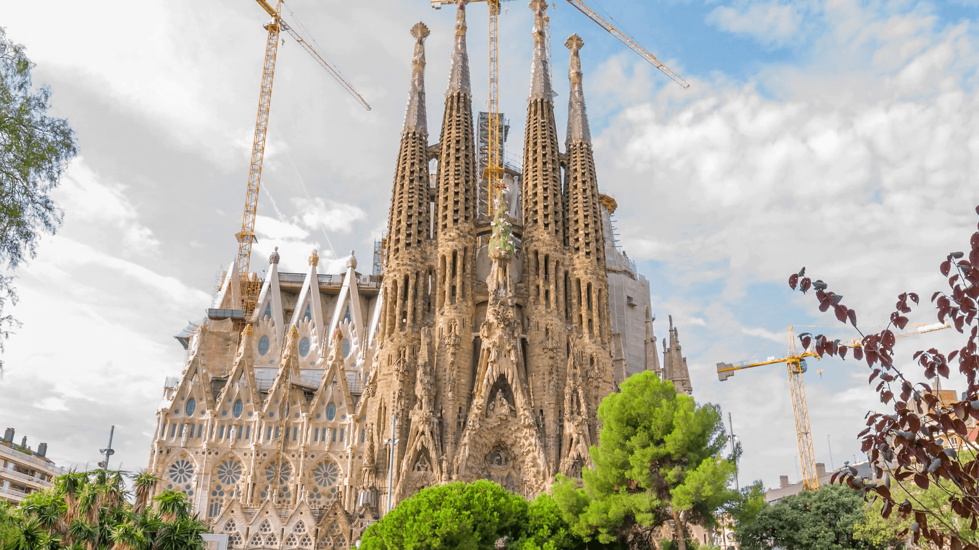 1920x1080 La Sagrada Familia Barcelona Spain Stock Video Footage, Desktop