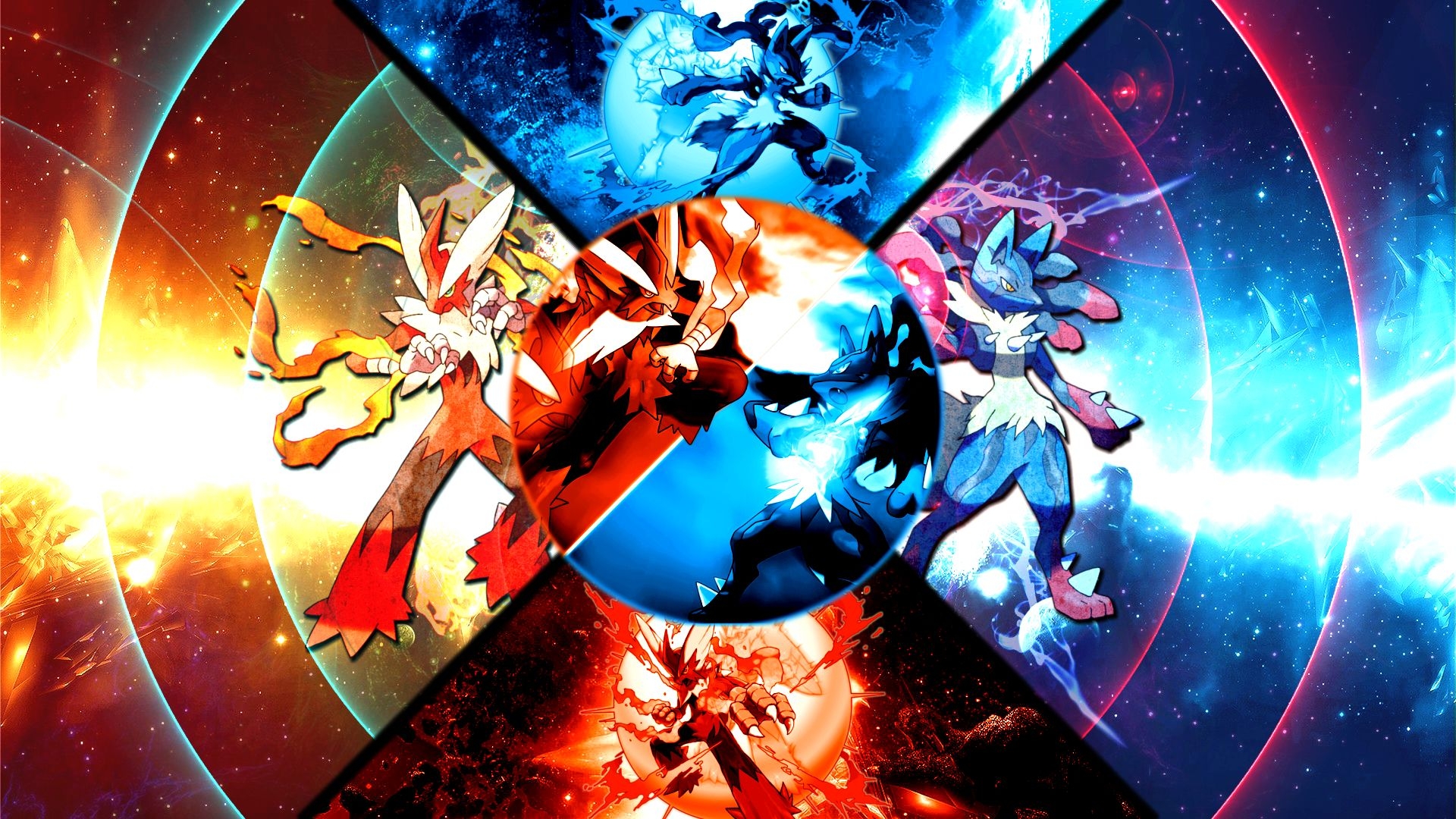 1920x1080 Mega Blaziken VS Mega Lucario Wallpaper. Anime wallpaper, Cute pokemon wallpaper, Godzilla wallpaper, Desktop