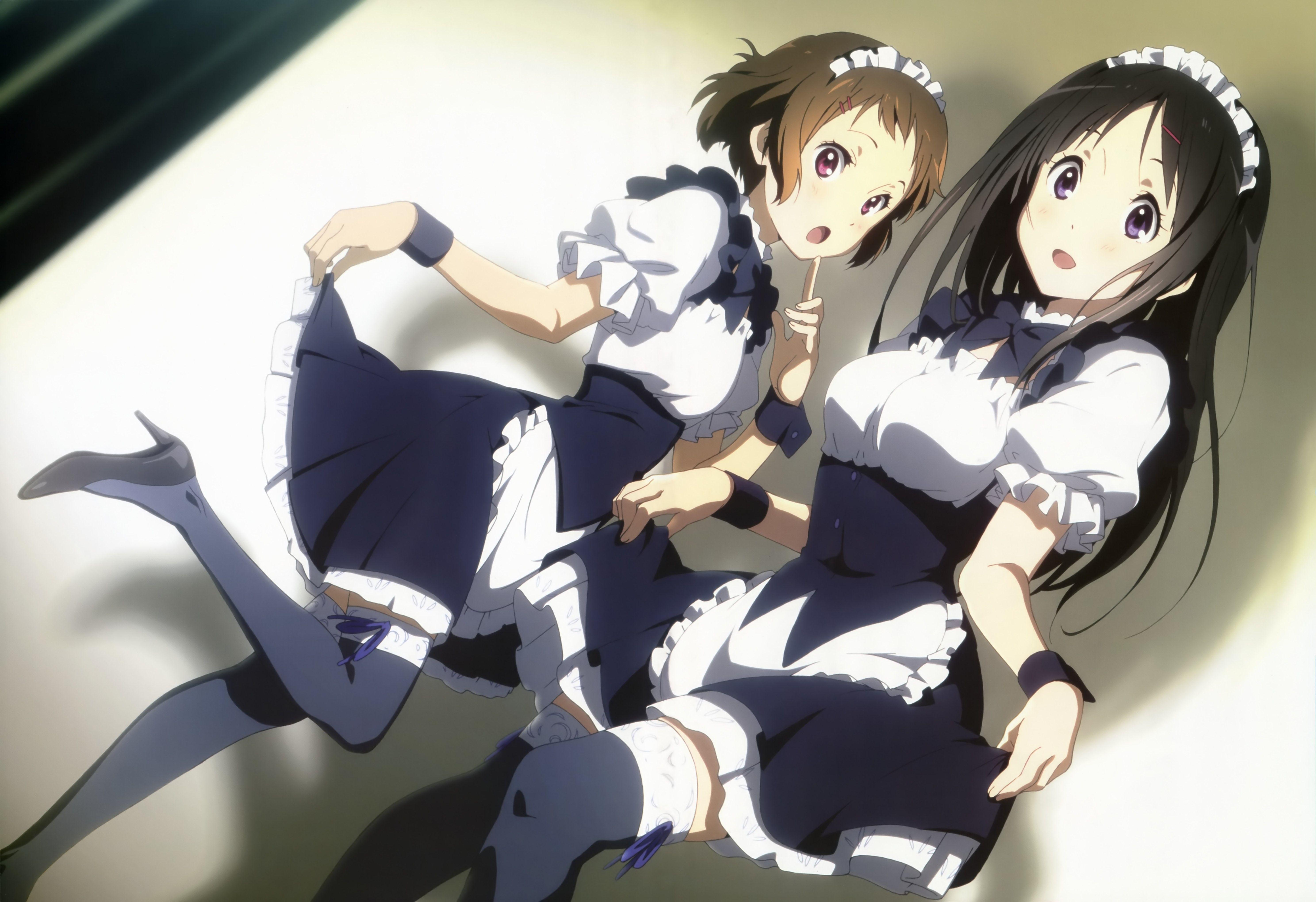 5960x4090 stockings, maids, anime girls, Hyouka, Chitanda Eru, Ibara Mayaka, Desktop