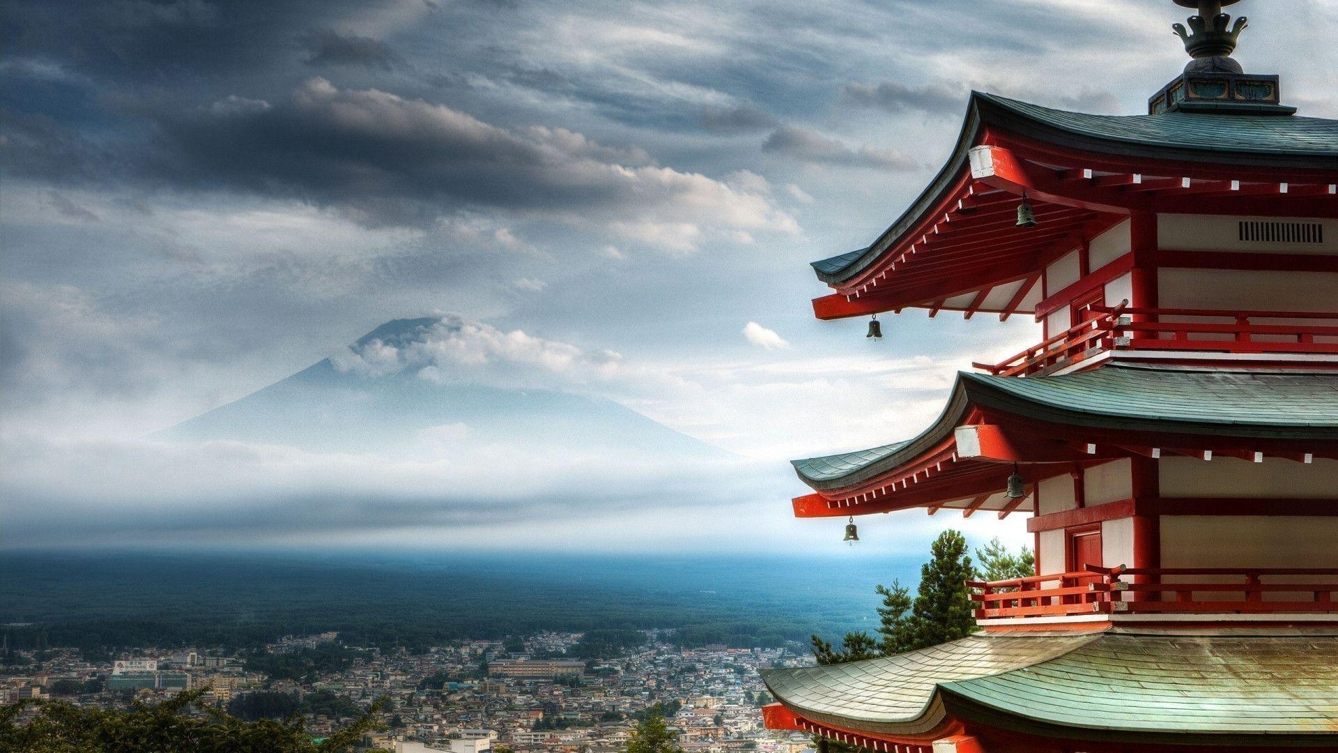 1920x1080 Mount Fuji Temple Wide Wallpaper HD Wallpaper, Desktop