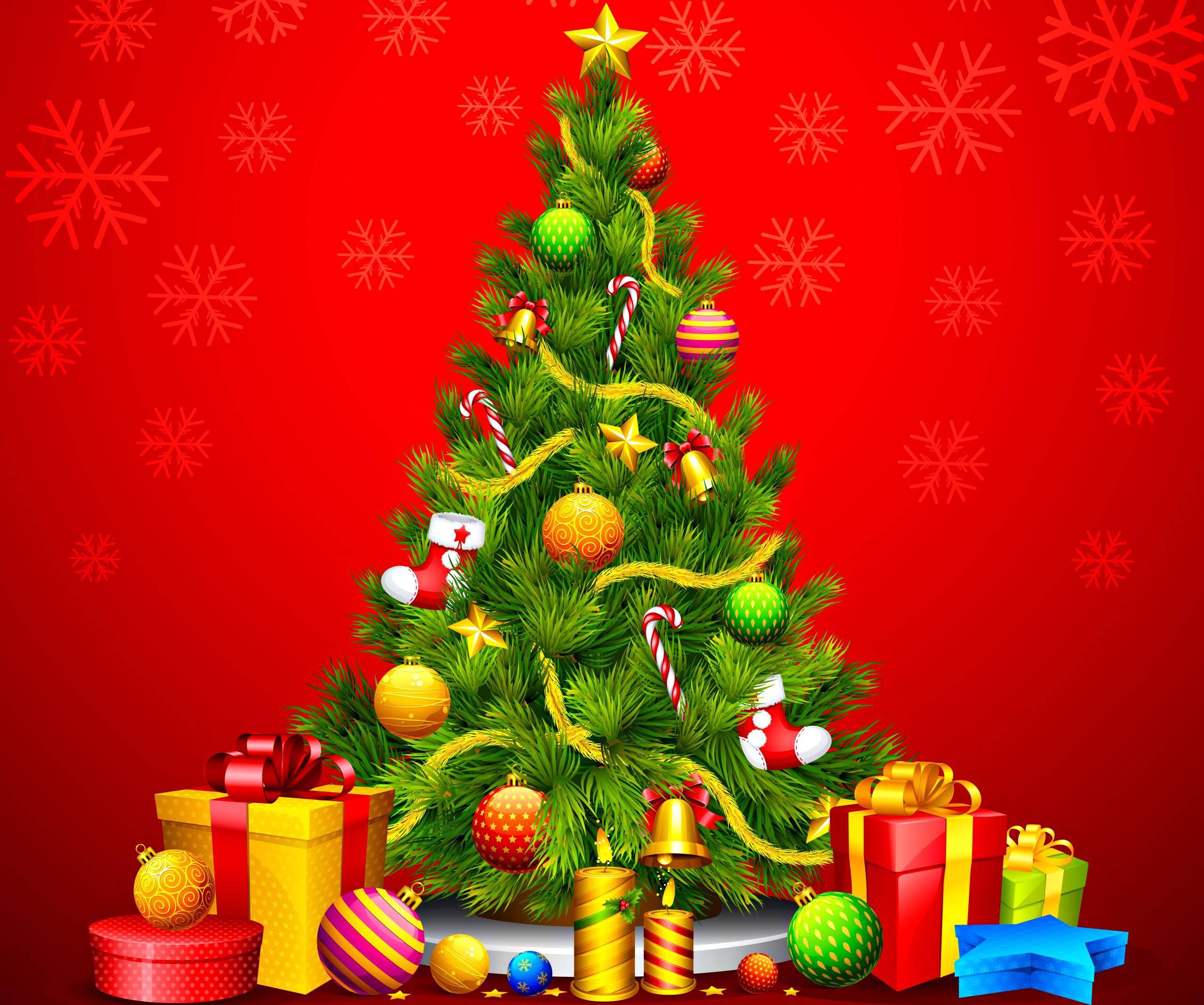 2560x2140 Christmas Tree Background, Desktop