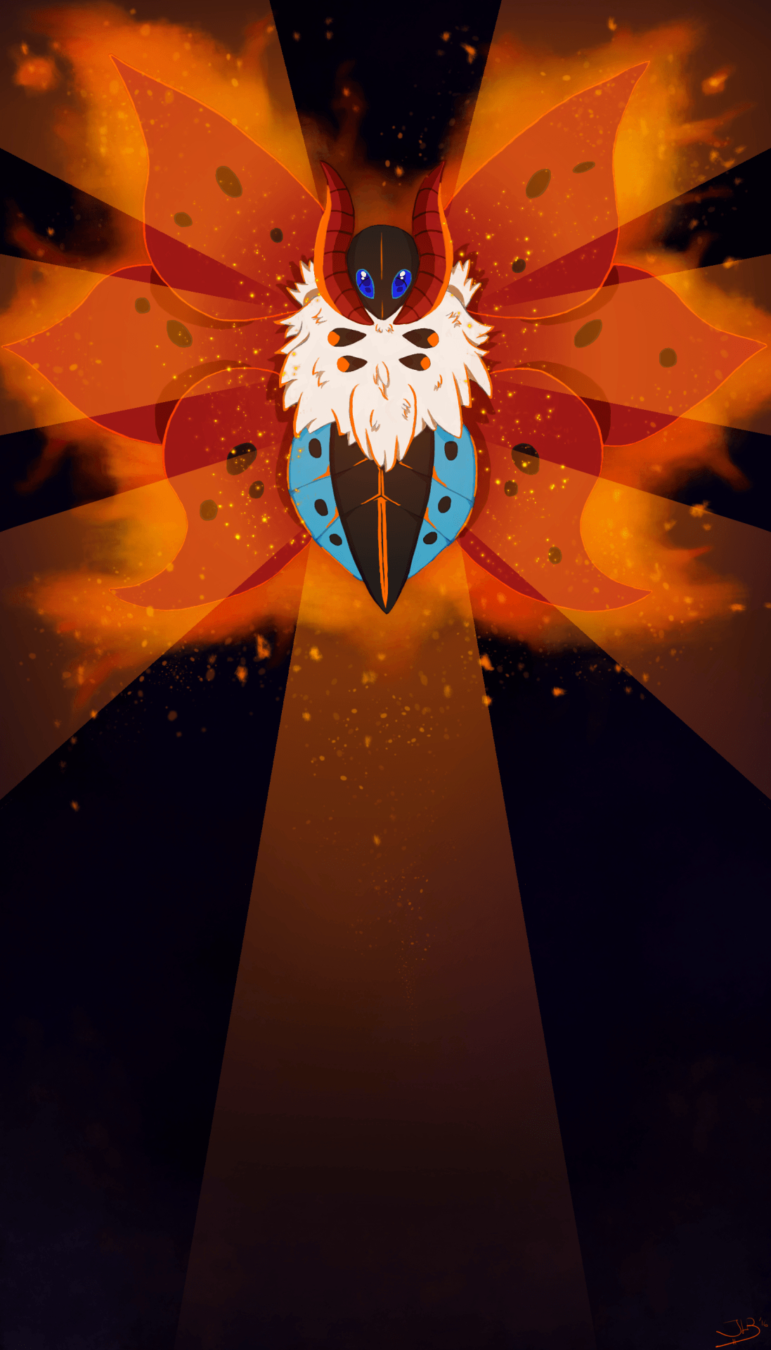 1100x1920 WIP(ed) Cream. Volcarona. Pokémon, Bug type and Fanart, Phone