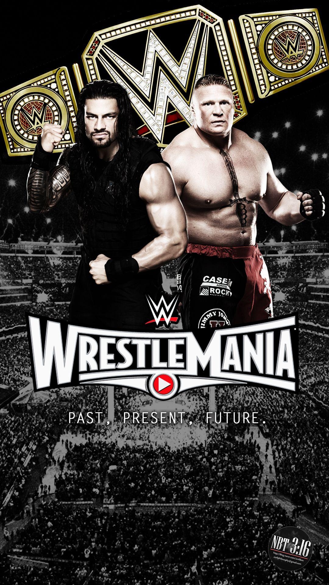 1080x1920 Roman Reigns vs. Brock Lesnar WrestleMania 31, Phone