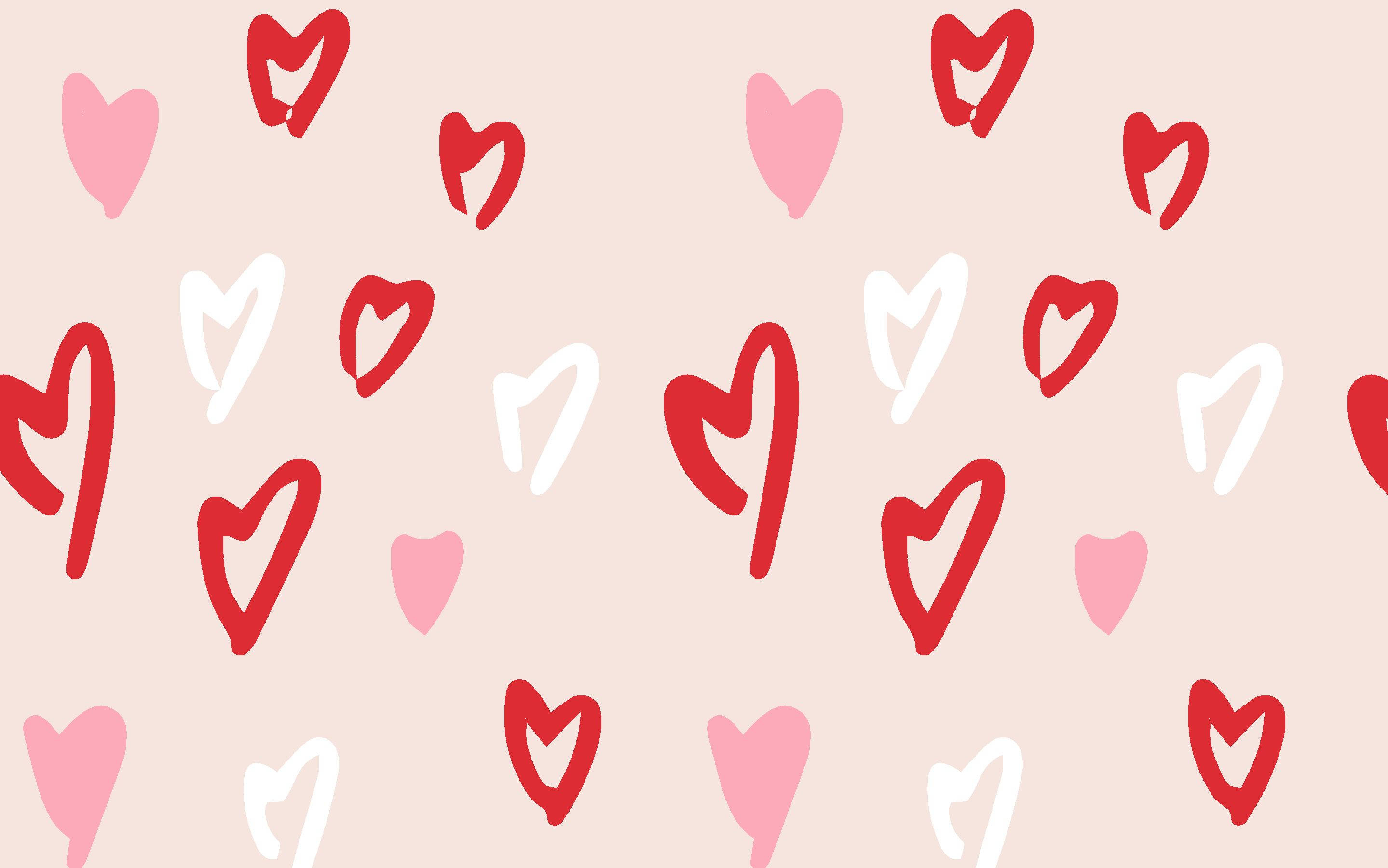 2880x1800 Download Cute Aesthetic Hearts Collage For Computer Wallpaper, Desktop