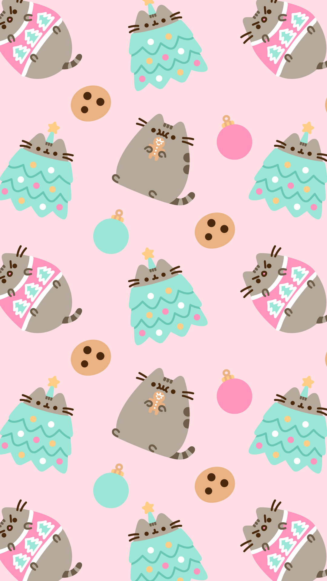 1080x1920 Beautiful iPhone Cute Pusheen Christmas Wallpaper image, Phone