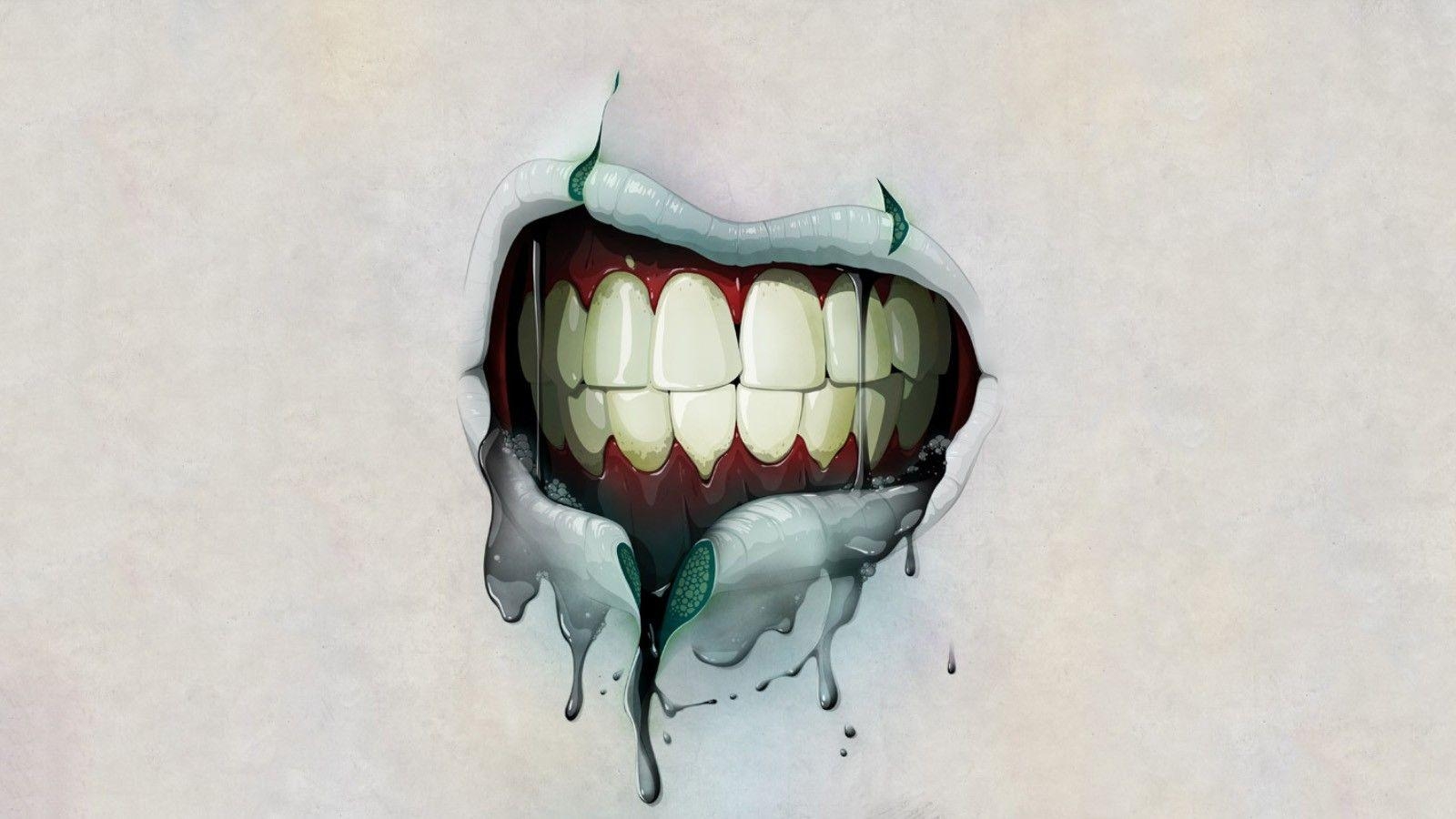 1600x900 Mouth Creepy Zombie Teeth wallpaperx900, Desktop