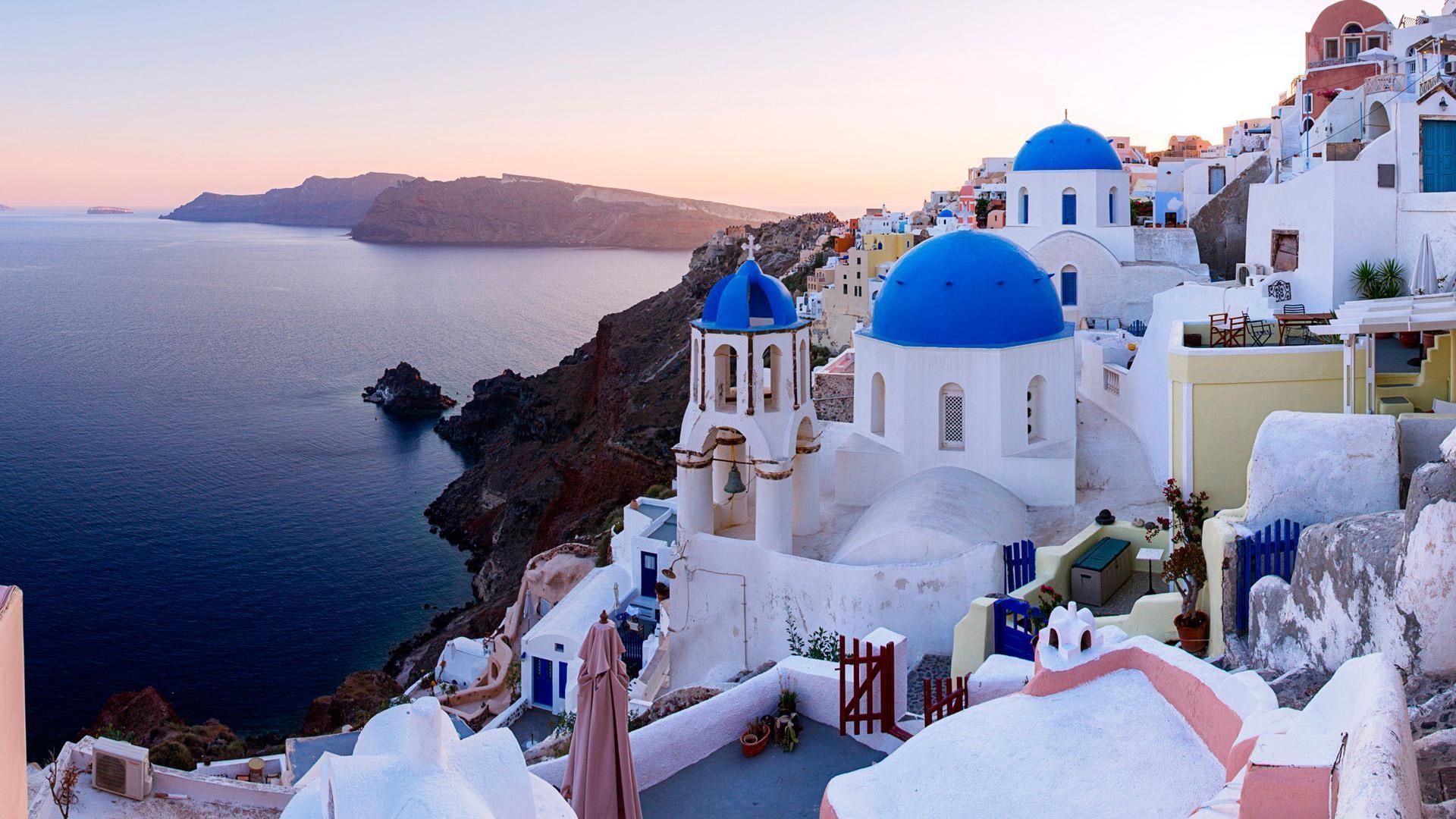 1920x1080 Town Oia, Santorini Island, Greece, HD Wallpaper, Desktop