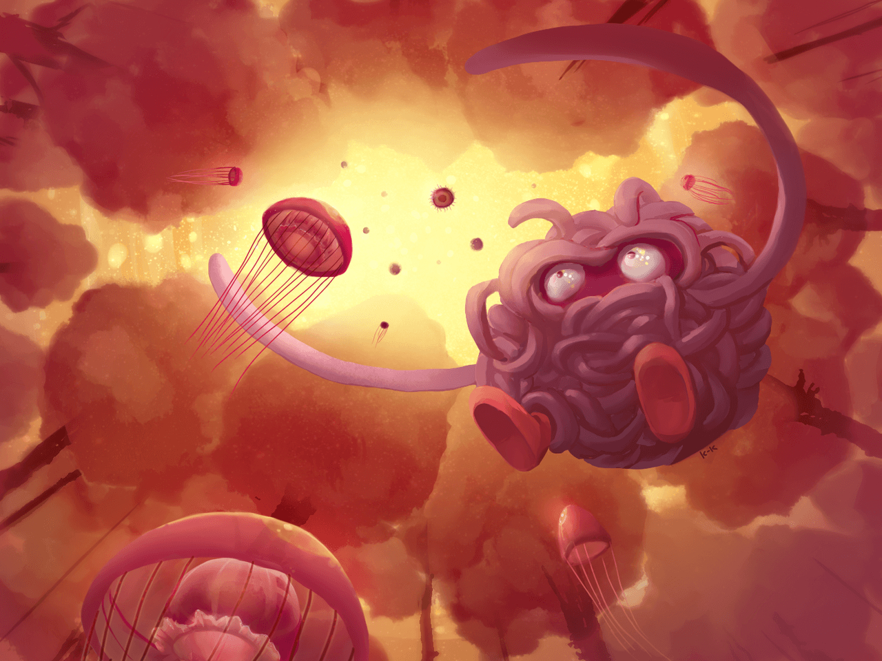 1280x960 Tangela And Jellyfish By Kurai Kaze, Desktop
