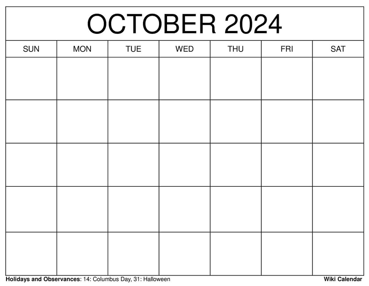 1210x940 Printable October 2024 Calendar, Desktop